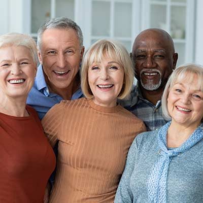 Elderly group enjoying social life at heath and rehabilitation center